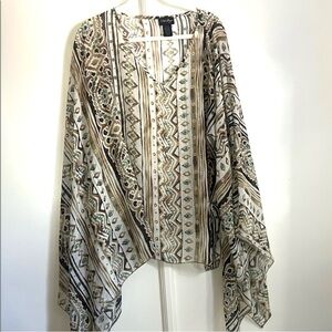 Sheer Oversized Boho Poncho